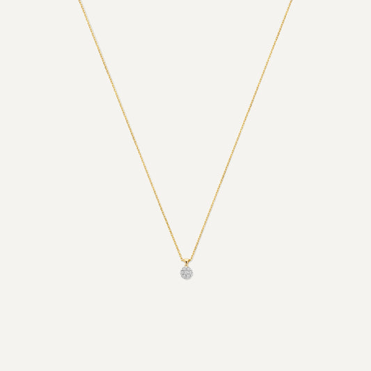 Diamond Cluster Linked Pendant Necklace (0.13 ct)