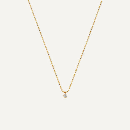 Bezel Set Moissanite Beaded Pendant Necklace