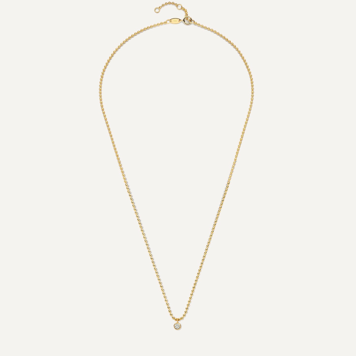 Bezel Set Moissanite Beaded Pendant Necklace