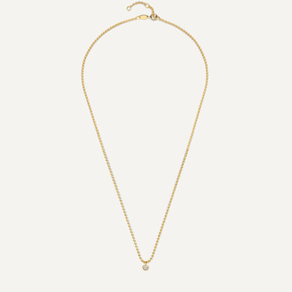 Bezel Set Moissanite Beaded Pendant Necklace