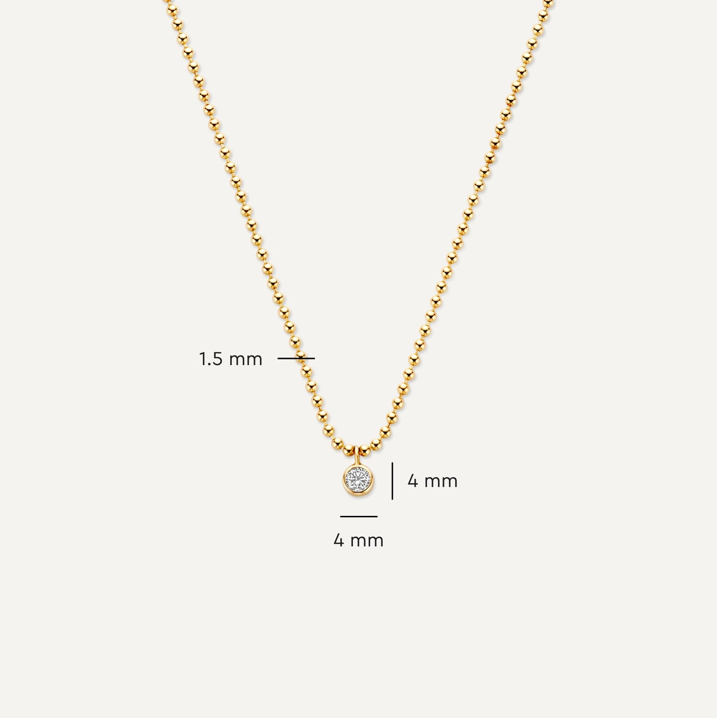 Bezel Set Moissanite Beaded Pendant Necklace