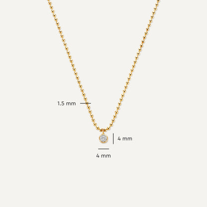 Bezel Set Moissanite Beaded Pendant Necklace