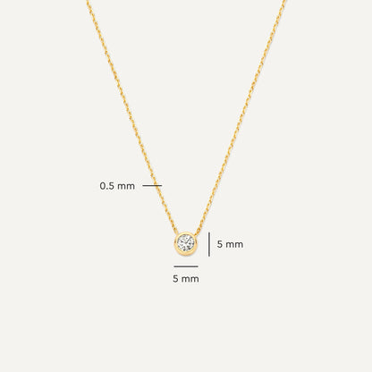 Bezel Set Cubic Zirconia Pendant Necklace
