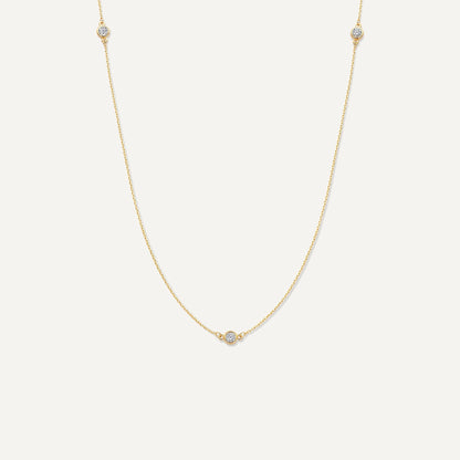 Satellite Bezel Set Cubic Zirconia Necklace