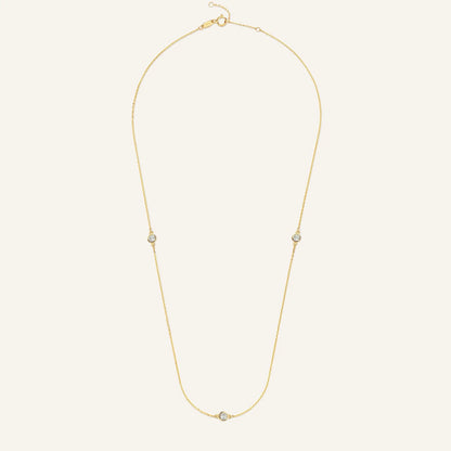 Satellite Bezel Set Cubic Zirconia Necklace