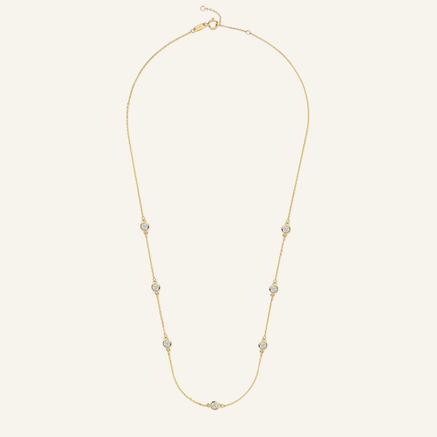 Stationed Bezel Set Cubic Zirconia Necklace