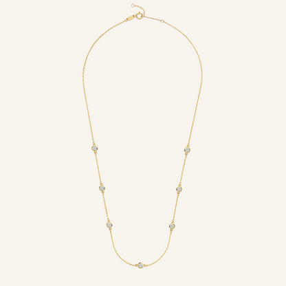 Stationed Bezel Set Cubic Zirconia Necklace