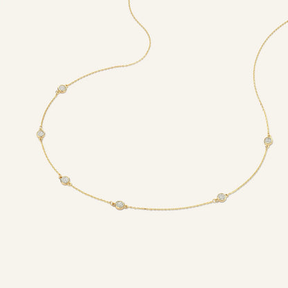 Stationed Bezel Set Cubic Zirconia Necklace