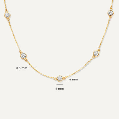 Stationed Bezel Set Cubic Zirconia Necklace
