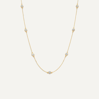 Stationed Bezel Set Cubic Zirconia Necklace