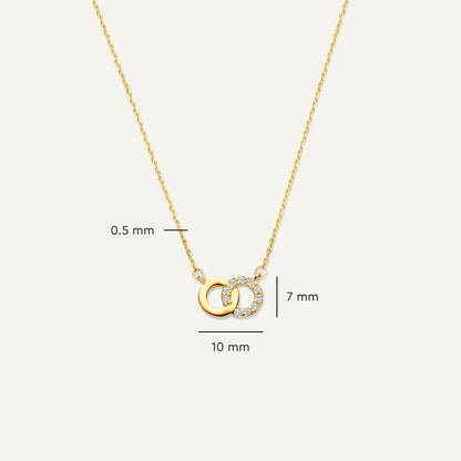 Pav¨¦ Cubic Zirconia Linked Infinity Pendant Necklace