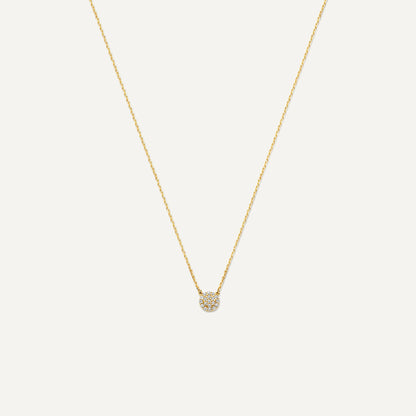 Pave Moissanite Round Pendant Necklace