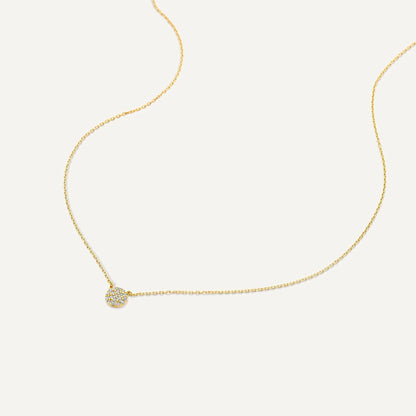 Pave Moissanite Round Pendant Necklace