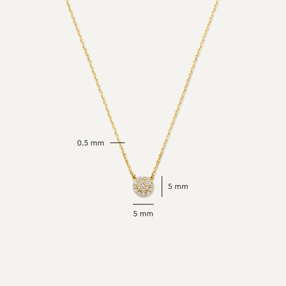 Pave Moissanite Round Pendant Necklace