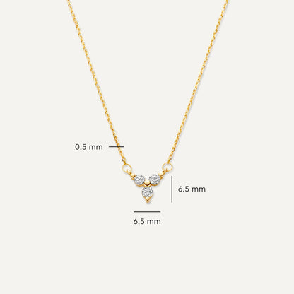 Cubic Zirconia Lotus Pendant Necklace