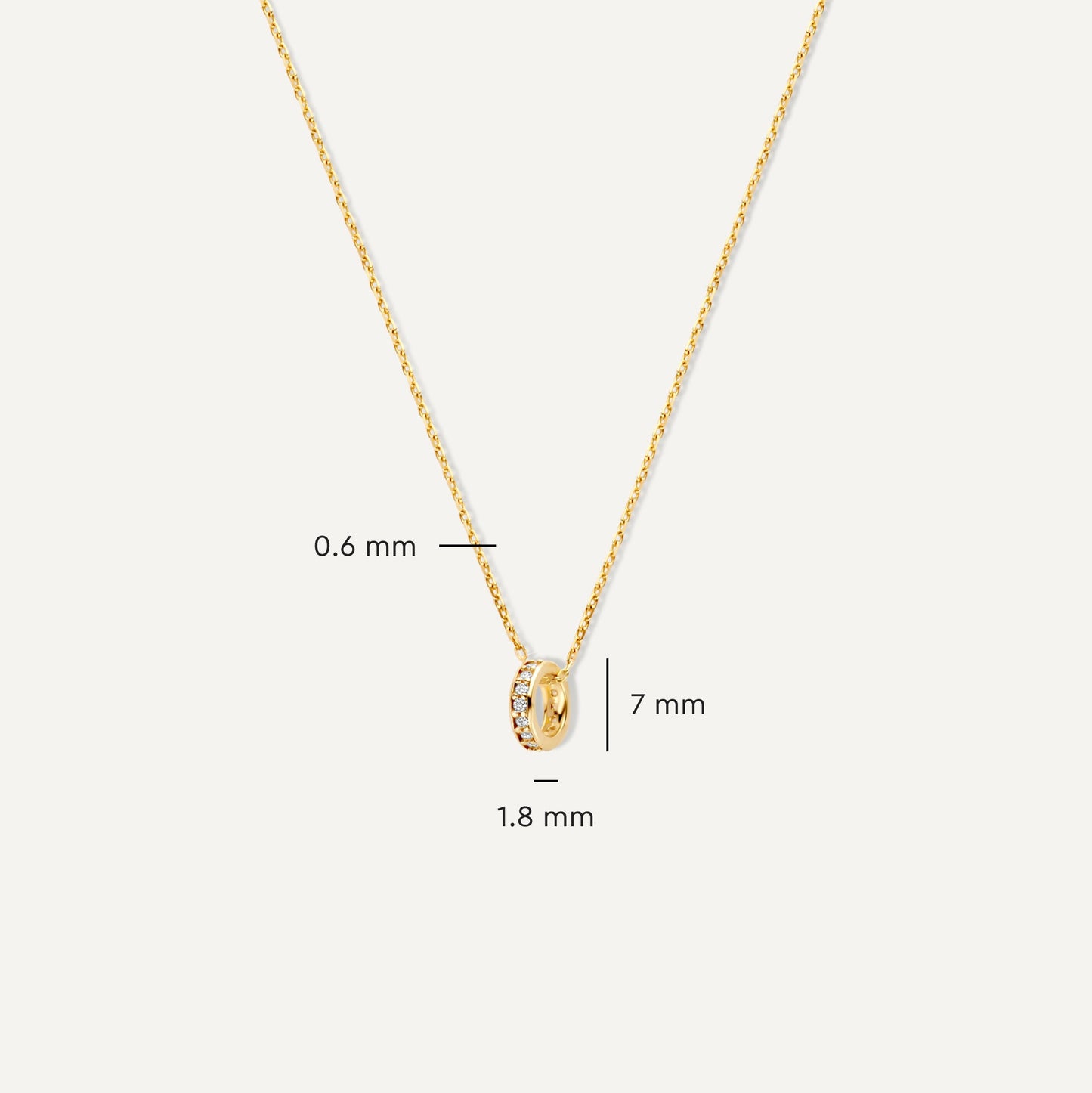 Cubic Zirconia Ring Pendant Necklace