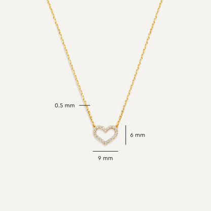 Pav¨¦ Cubic Zirconia Open Heart Pendant Necklace