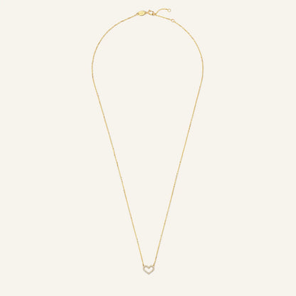 Pav¨¦ Cubic Zirconia Open Heart Pendant Necklace