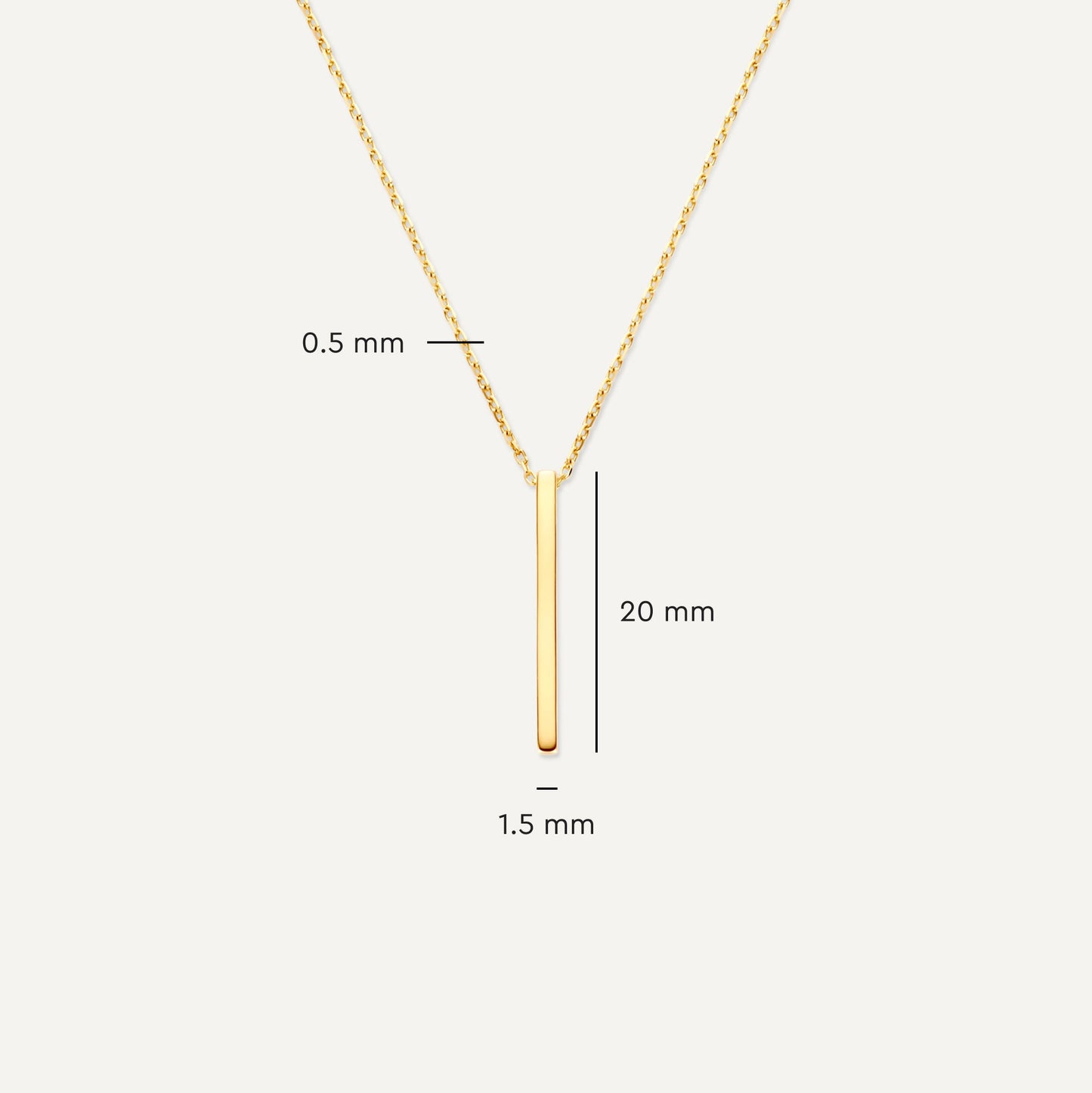 Vertical Bar Pendant Necklace
