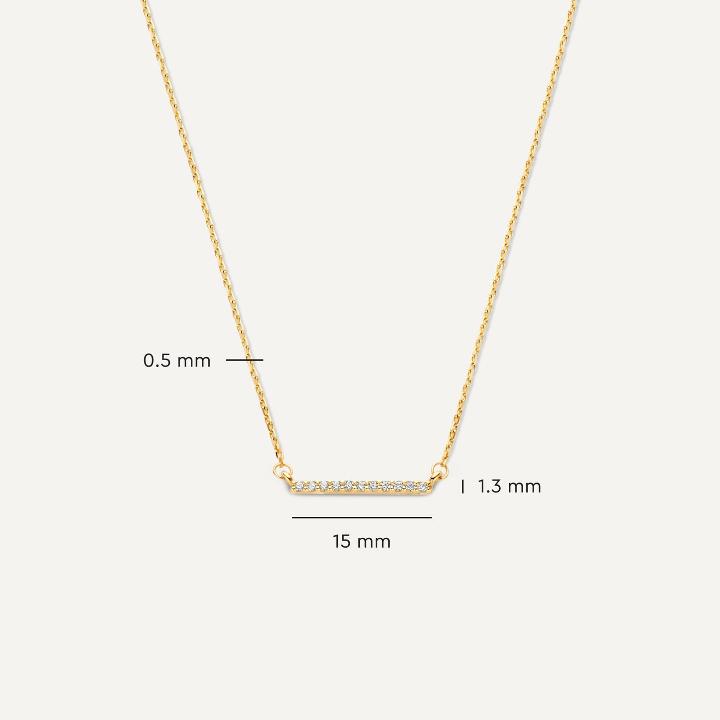 Pav¨¦ Cubic Zirconia Bar Necklace