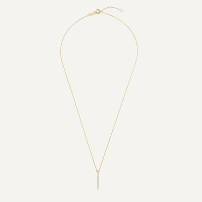 Pav¨¦ Cubic Zirconia Vertical Bar Pendant Necklace