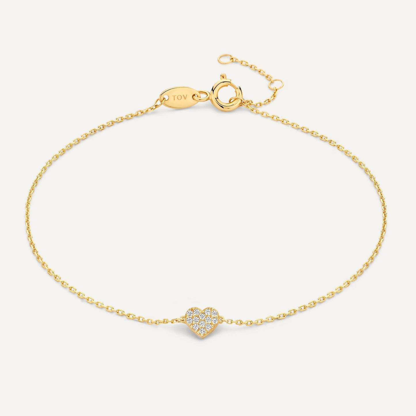 Pav¨¦ Cubic Zirconia Heart Bracelet