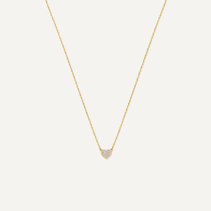 Pav¨¦ Cubic Zirconia Heart Pendant Necklace