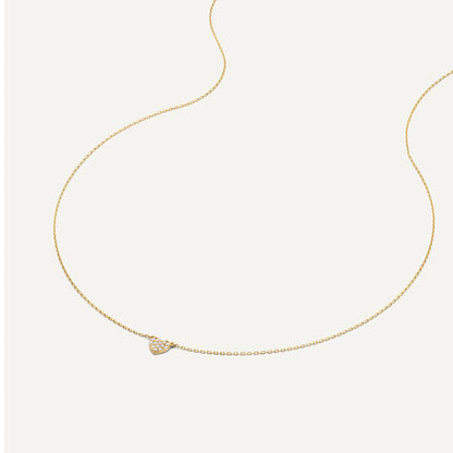 Pav¨¦ Cubic Zirconia Heart Pendant Necklace