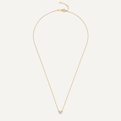 Pav¨¦ Cubic Zirconia Heart Pendant Necklace