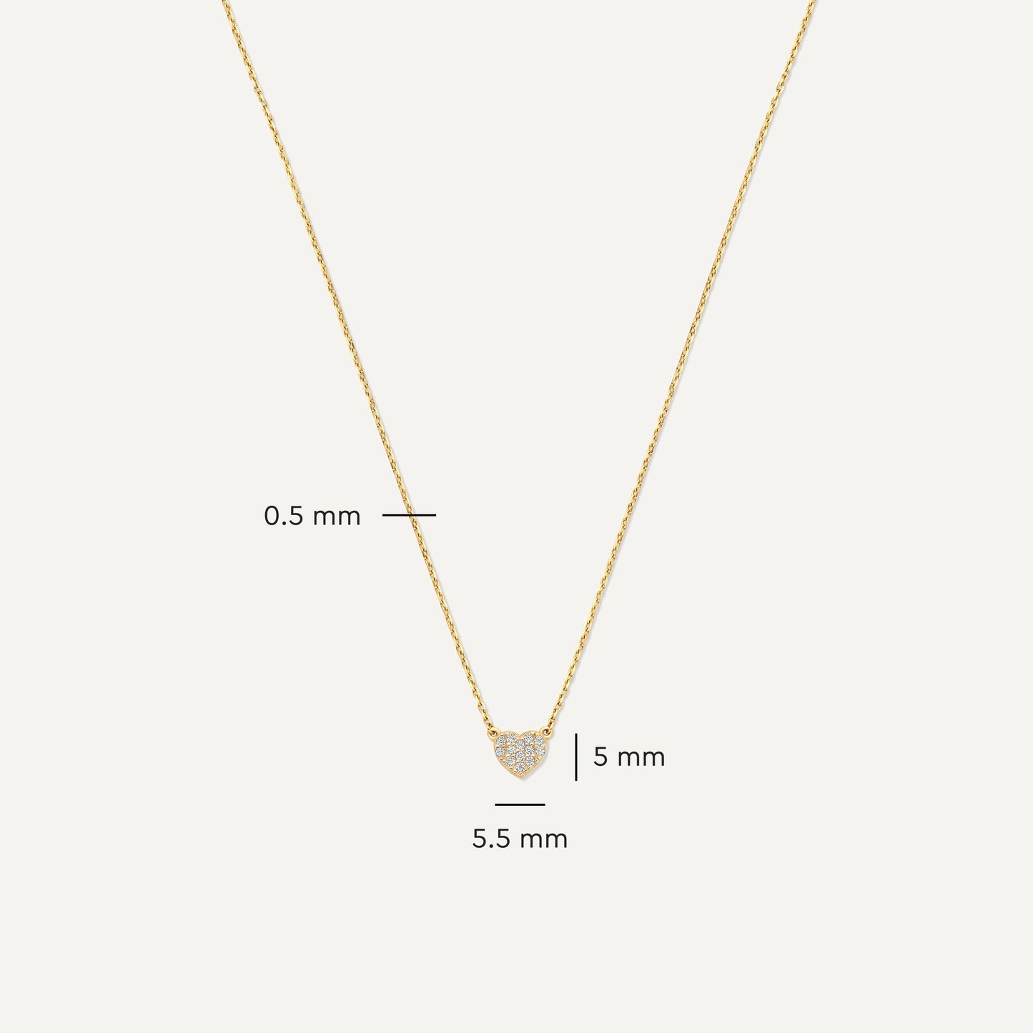 Pav¨¦ Cubic Zirconia Heart Pendant Necklace