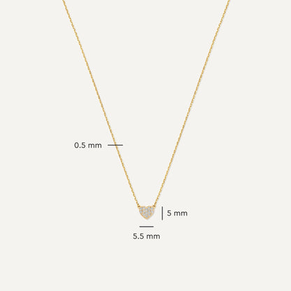 Pav¨¦ Cubic Zirconia Heart Pendant Necklace