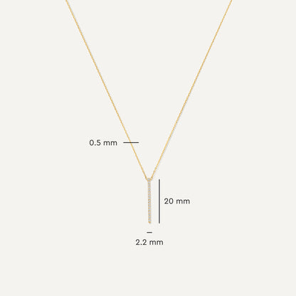 Pav¨¦ Cubic Zirconia Vertical Bar Pendant Necklace