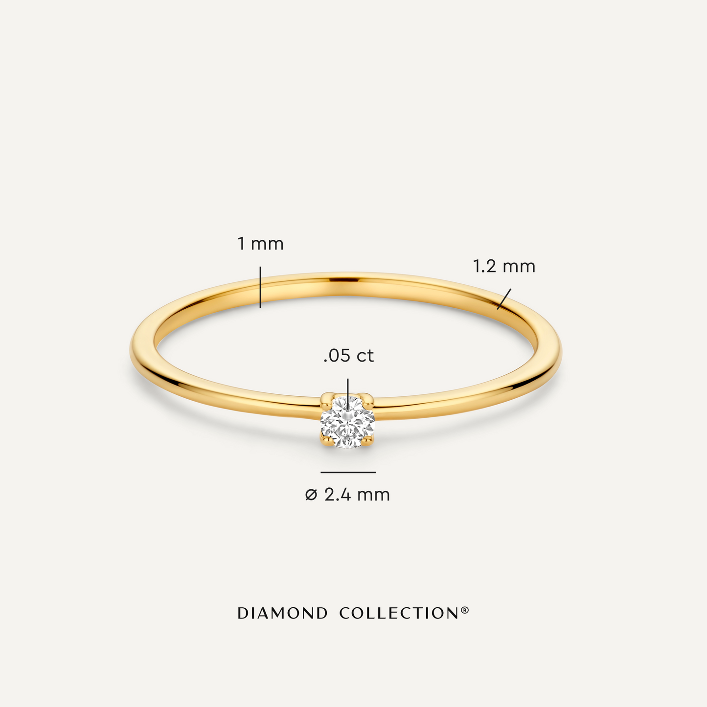 Four Prong Diamond Solitary Ring (0.05 ct)