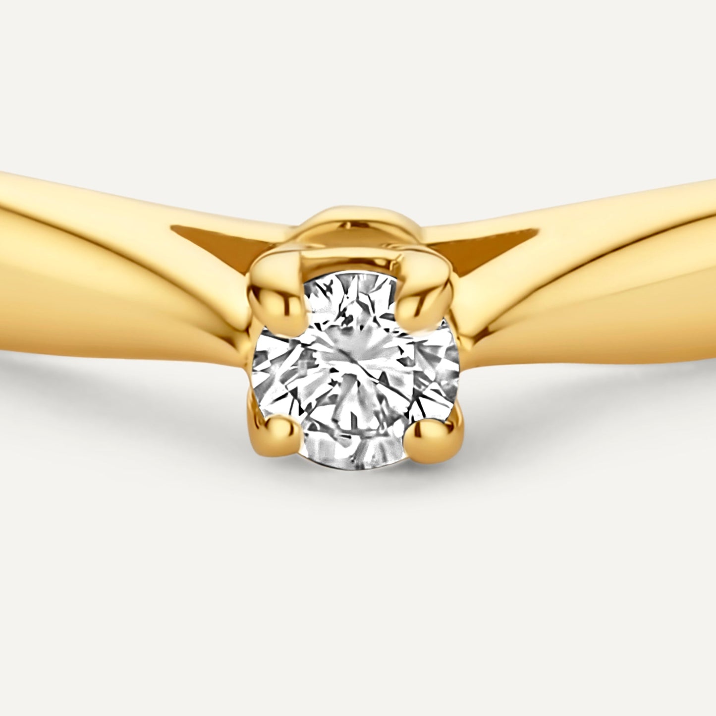 Four Prong Diamond Solitary Tapered Ring (0.05 ct)