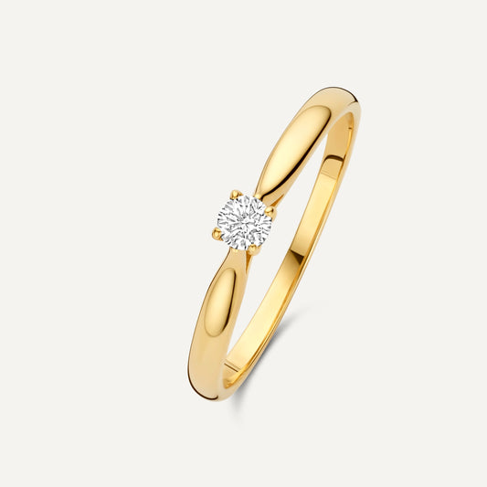 Four Prong Diamond Solitary Tapered Ring (0.10 ct)