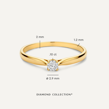 Four Prong Diamond Solitary Tapered Ring (0.10 ct)