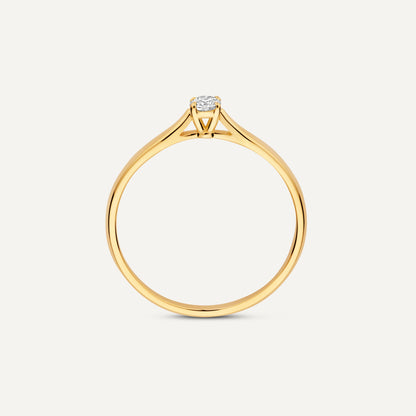 Four Prong Diamond Solitary Tapered Ring (0.10 ct)