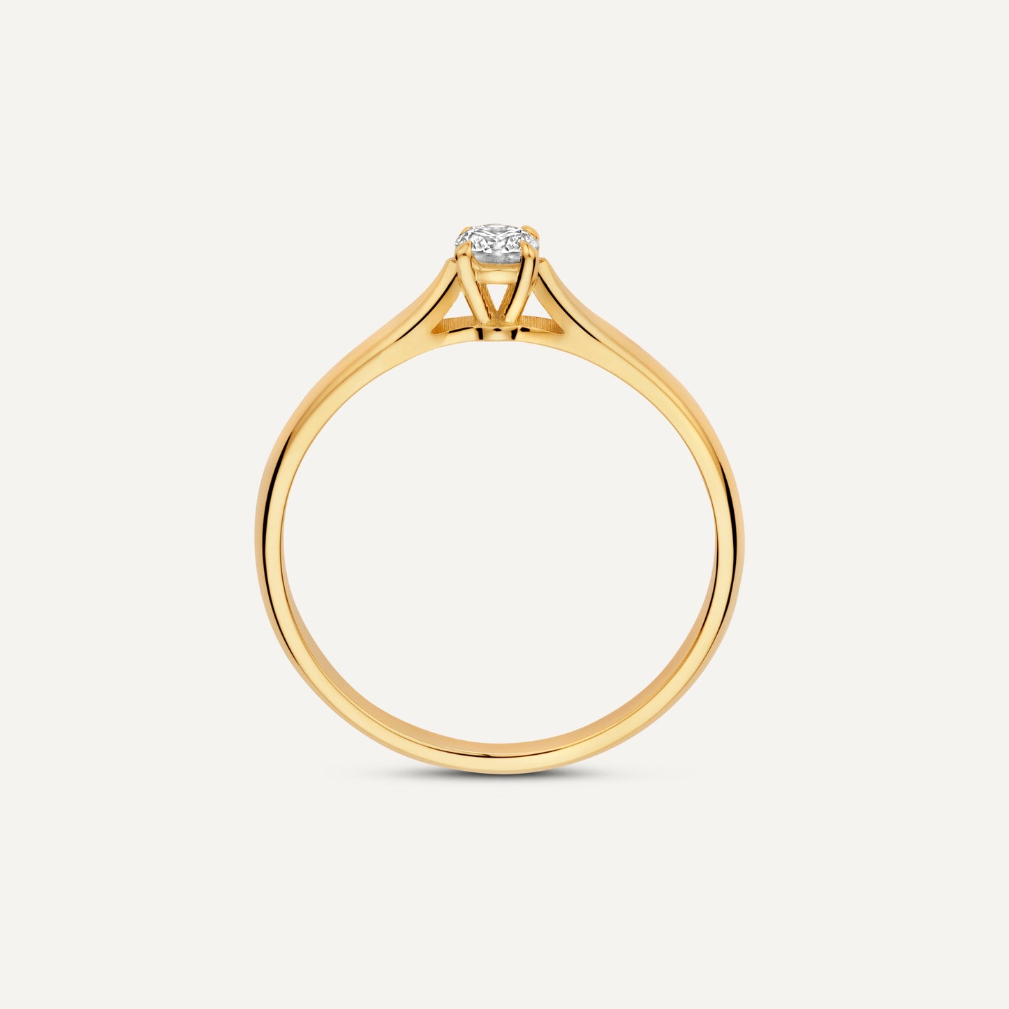Four Prong Diamond Solitary Tapered Ring (0.15 ct)