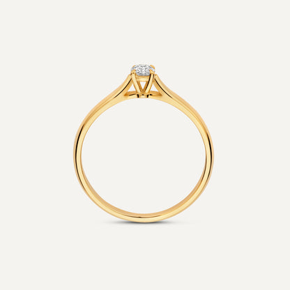 Four Prong Diamond Solitary Tapered Ring (0.15 ct)