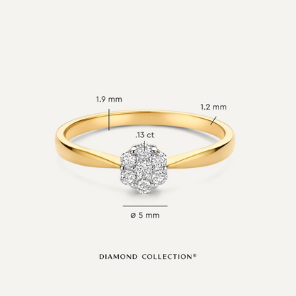 Diamond Cluster Tapered Ring (0.13 ct)