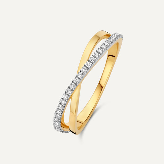 Diamond Crossover Ring (0.14 ct)