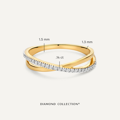 Diamond Crossover Ring (0.14 ct)