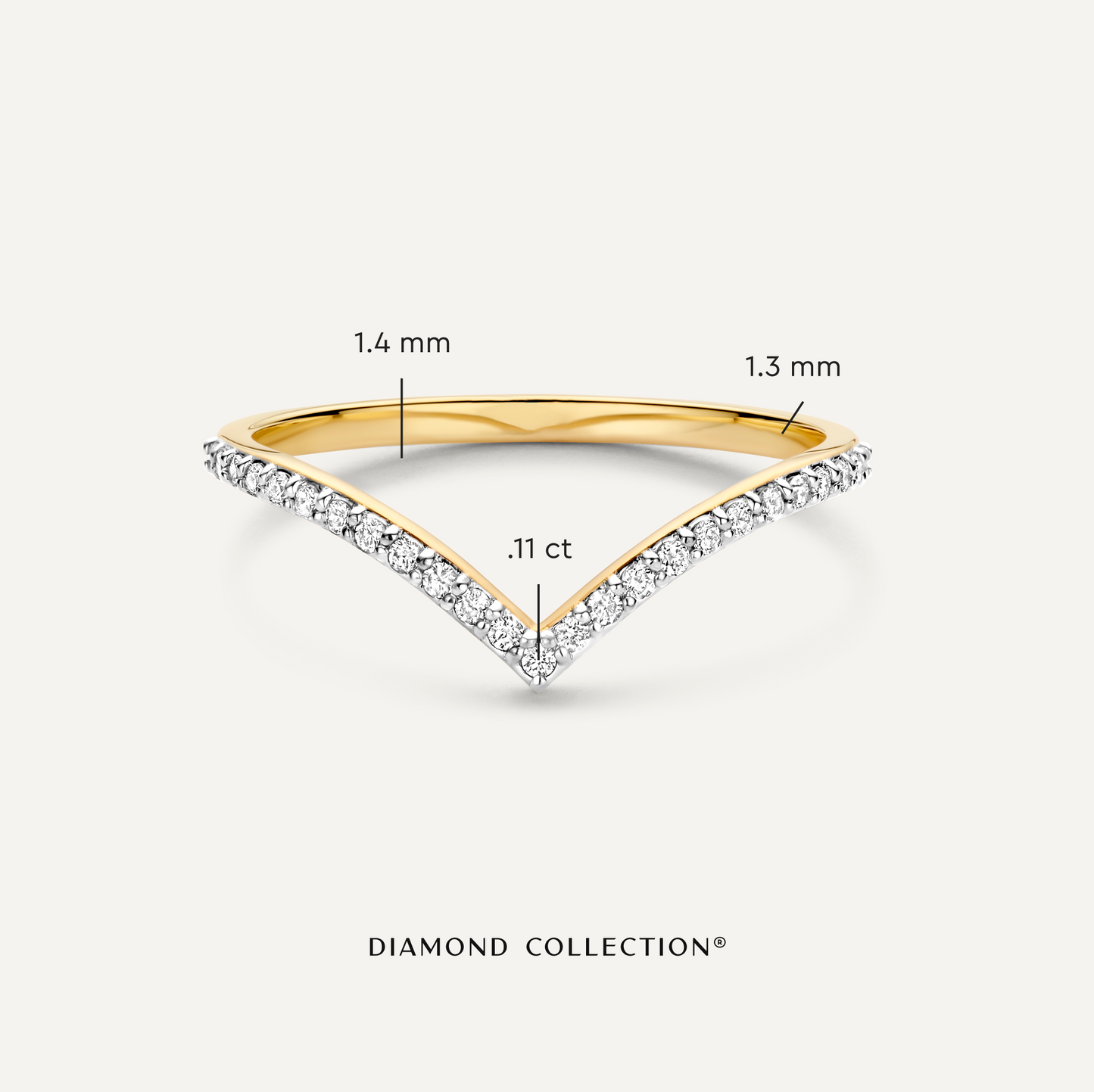 Diamond Wishbone Ring (0.11 ct)