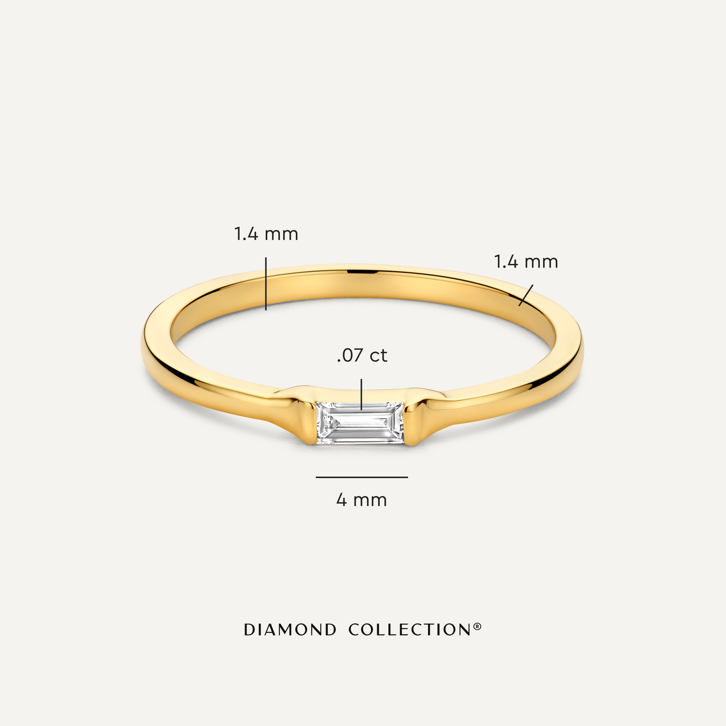 Baguette Cut Diamond Ring (0.07 ct)