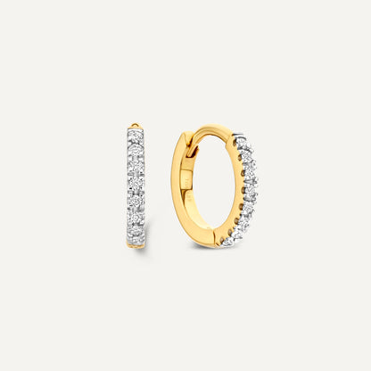 Pav¨¦ Diamond Small Huggie Hoops (10mm) (0.06 ct)