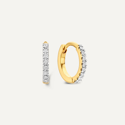 Pav¨¦ Diamond Small Huggie Hoops (10mm) (0.06 ct)