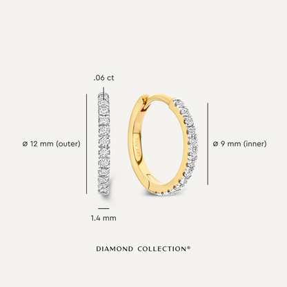 Pav¨¦ Diamond Huggie Hoops (12mm) (0.12 ct)
