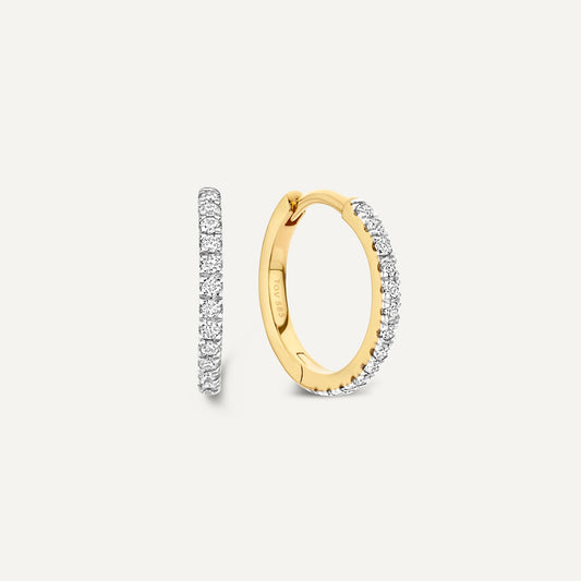 Pav¨¦ Diamond Huggie Hoops (12mm) (0.12 ct)