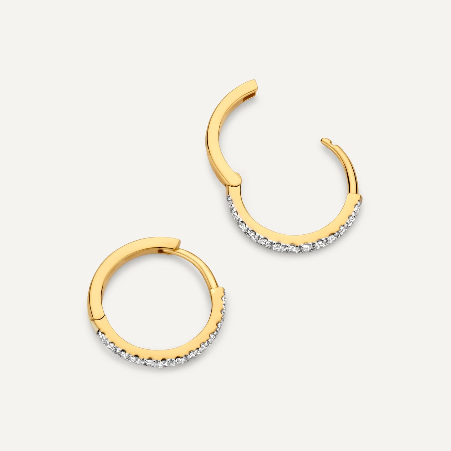 Pav¨¦ Diamond Huggie Hoops (12mm) (0.12 ct)