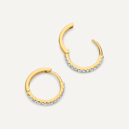 Pav¨¦ Diamond Huggie Hoops (12mm) (0.12 ct)